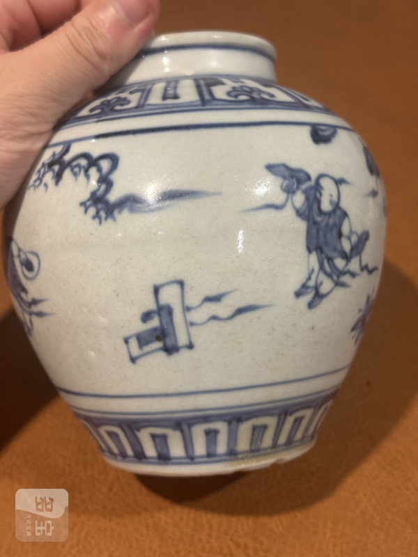 明 青花婴戏罐 - 图5